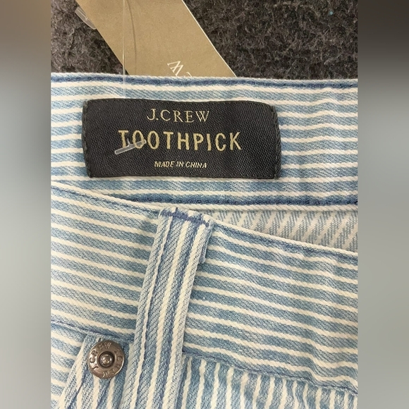J.Crew Toothpick Stripe Jeans – Size 28 Ankle – NWT - Picture 6 of 7